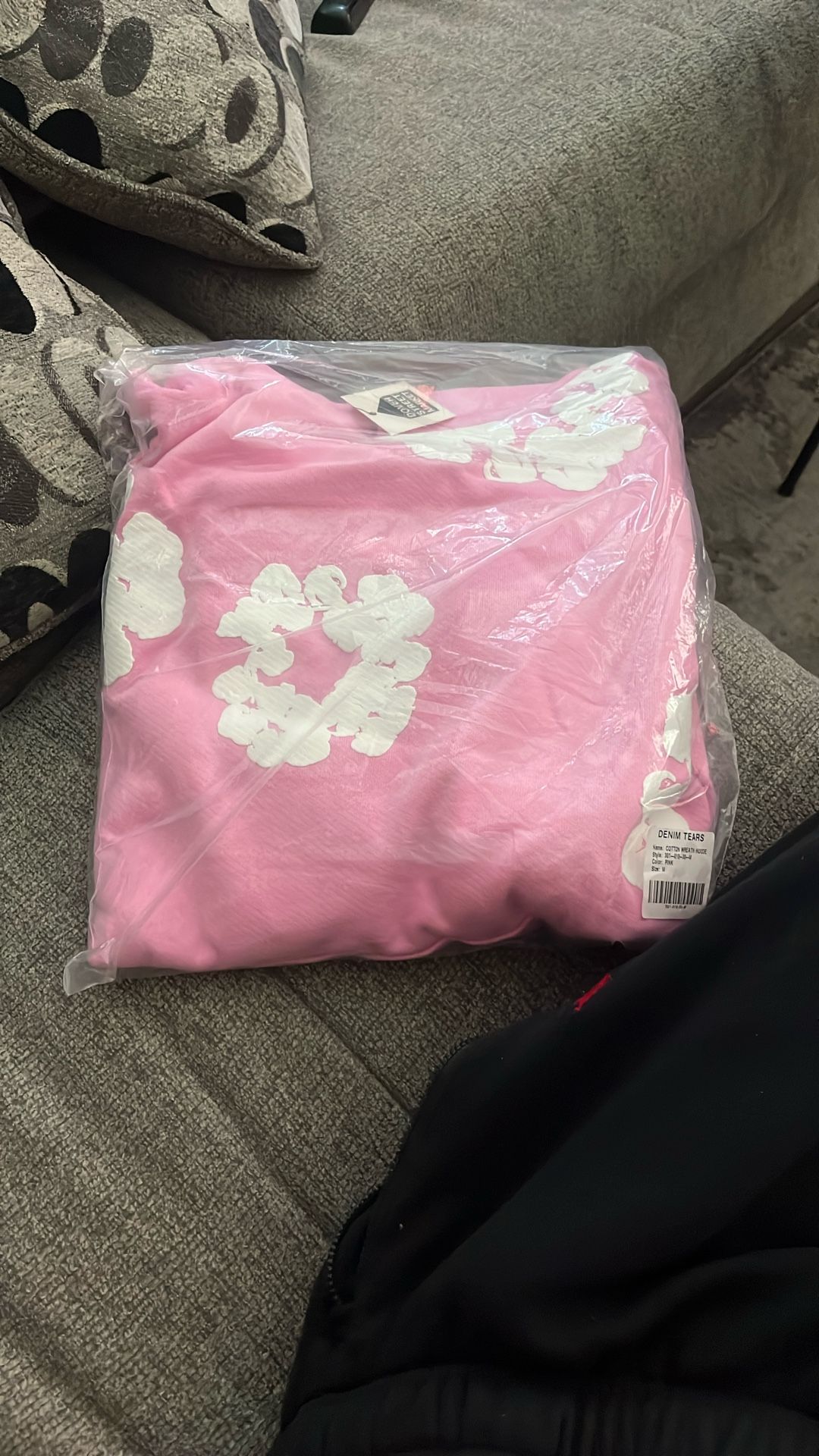 Pink Denim Tear Hoodie Size M