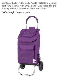 Trolley Dolly Purple Foldable Shopping Cart with Wheels