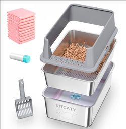 Stainless Steel Sifting cat Litter Box