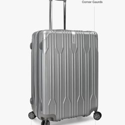 New 28" Luggage Hardshell Silver Spinning Traveler's Choice