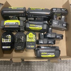 Assortment of RYOBI Batteries