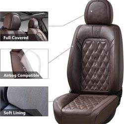 Coverado Car Seat Covers Full Set, 5 Seats Covers for Cars, Car Seat Covers Front Seats Back Seat Covers, Car Seat Protector Luxury Leathaire Waterpro