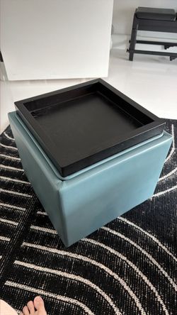West Elm Leather Ottoman with Storage