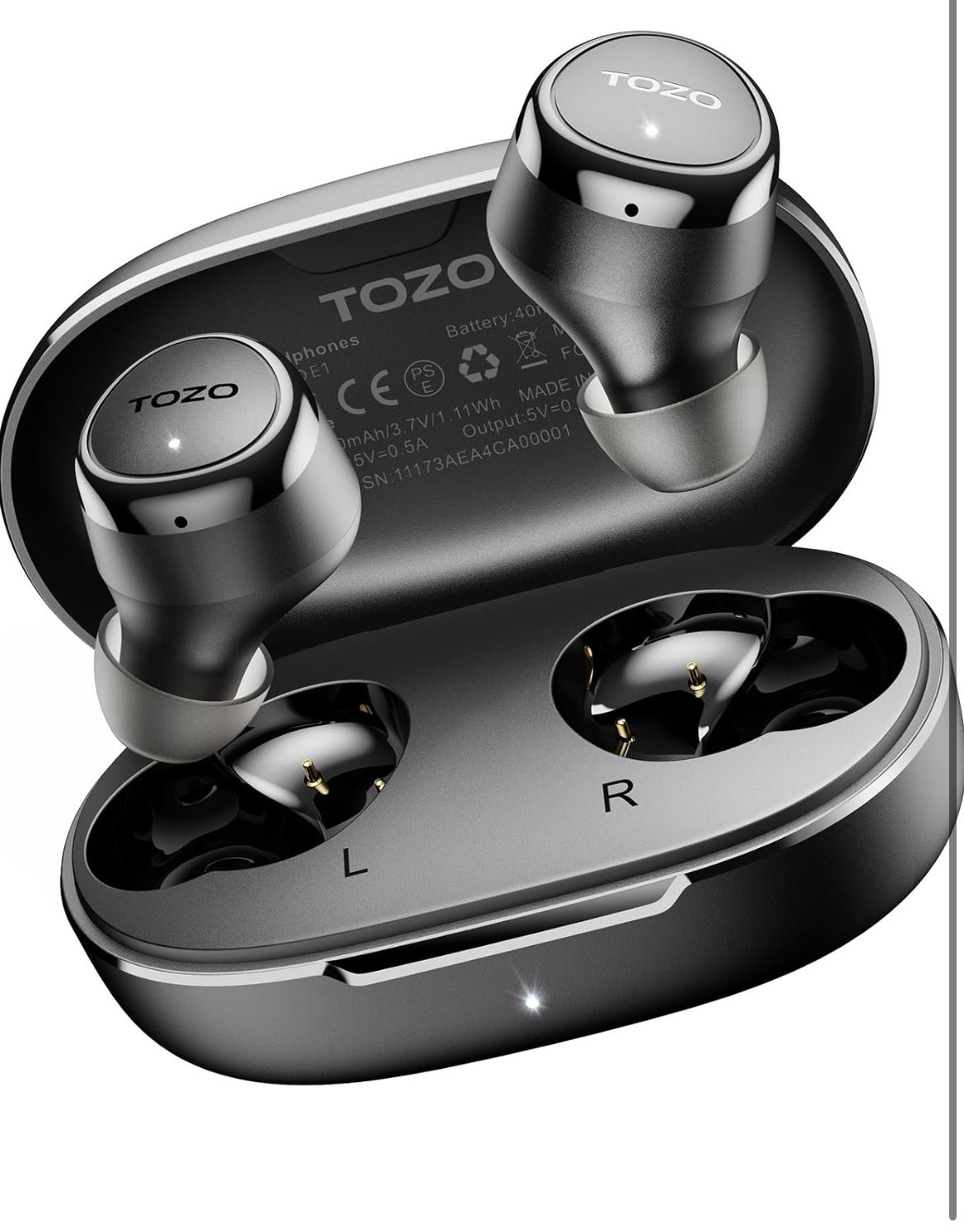 Brand: TOZO TOZO E1 Wireless Earbuds Build in Mic Clear Calls Ergonomic Light Weight Bluetooth 5.3 in Ear Headphones IPX6 Waterproof Premium Stereo So