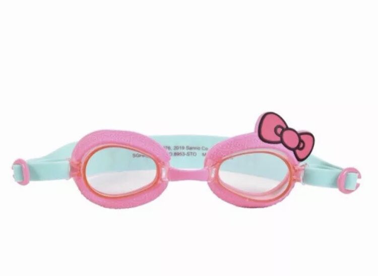 HELLO KITTY Kid's Swim Goggles With Reusable Storage Case