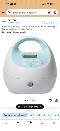 pectra - S1 Plus Electric Breast Milk Pump for Baby Feeding - Convenient Breast Feeding Support