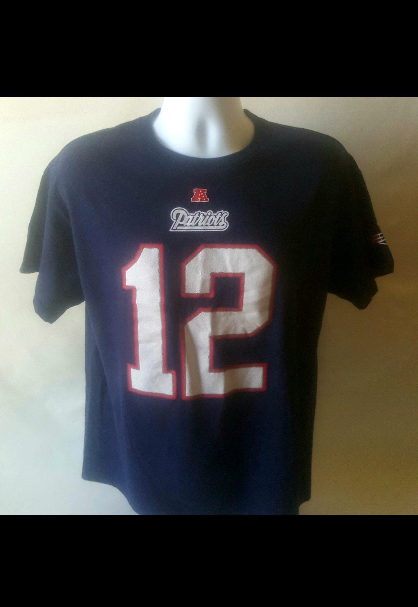 New England Patriots Tom Brady navy blue t-shirt size large
