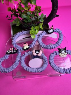 5 pc Kuromi Scrunchies, Hair ties, Hair accessories