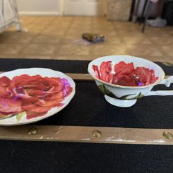 The Stechcol Gracie Bone China Rose Cup and Saucer