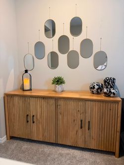 Fluted Wood Sideboard Buffet