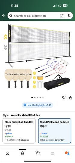 New Pickle Ball Badminton Net And Bats And Balls In A Box From Amazon