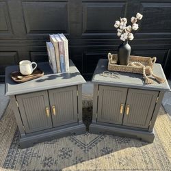 Charcoal & Gold Nightstands- Pair 