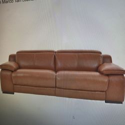 TAN/camel  LEATHER POWER Dual  RECLINER