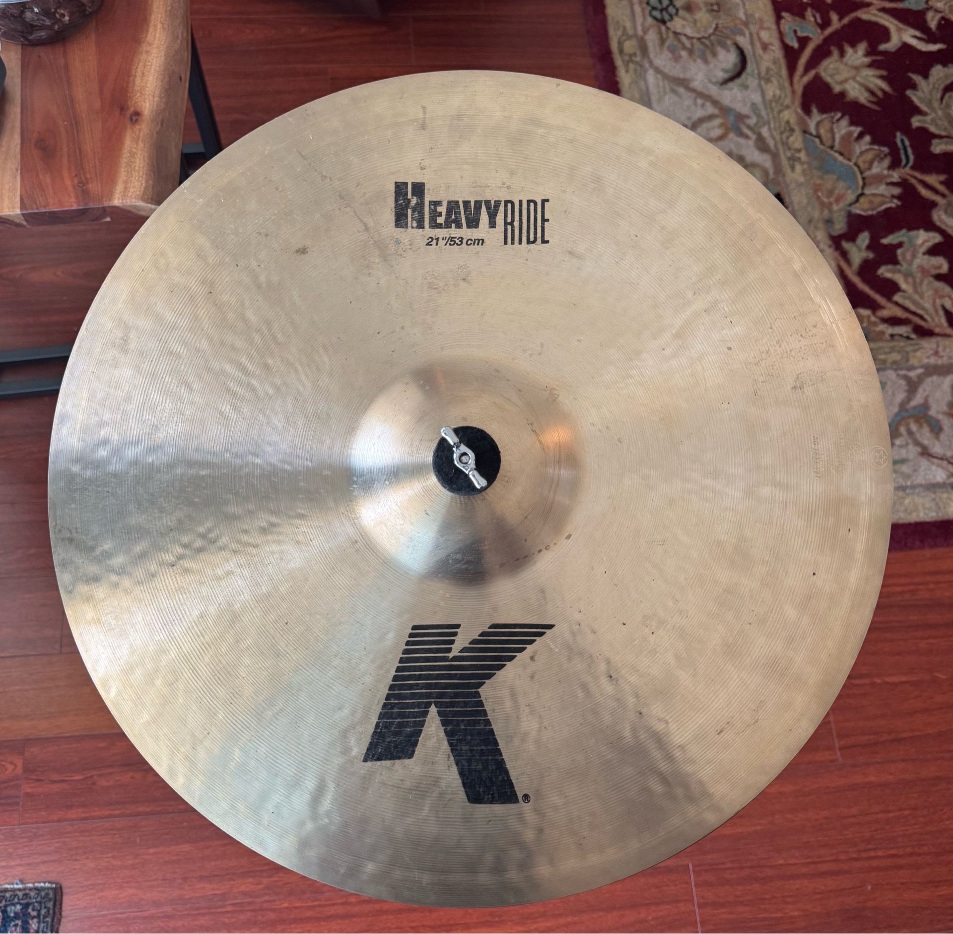 Rare K Zildjian 21” Heavy Ride Cymbal w Stand