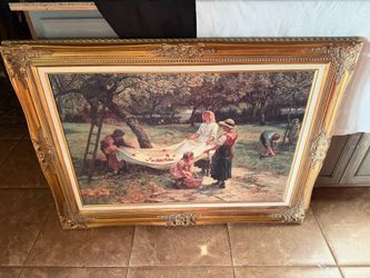 Large Framed Frederick Morgan Orchard Harvest Canvas Print