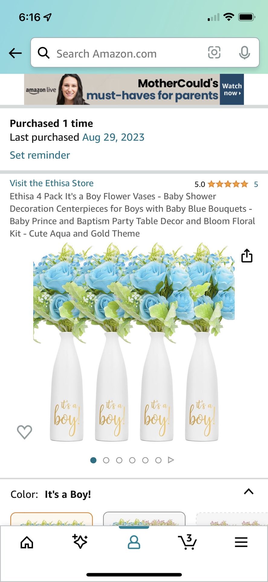 Baby Shower/ Gender Reveal Decoration Center Pieces For Boys