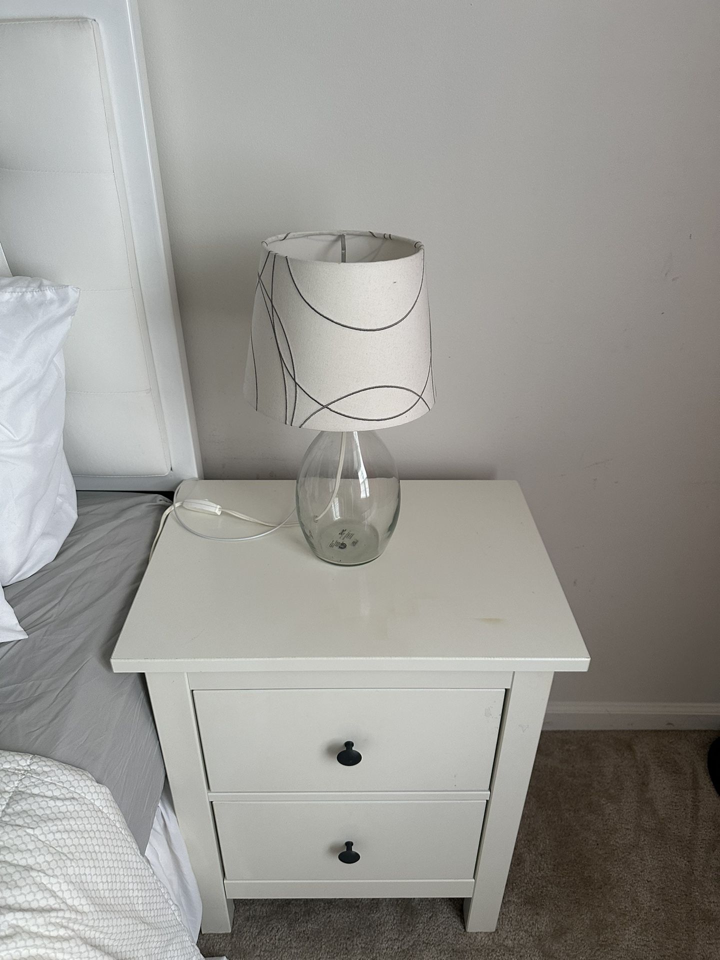 IKEA 2 Drawer Nightstand And Lamp