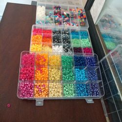 3 Trays Of Beads