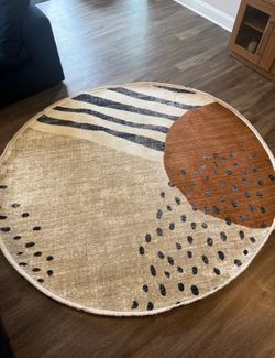Rugs USA Manaslu Sunrise Fringed Round Rug – Multicolor (6.5’ Round) - $65