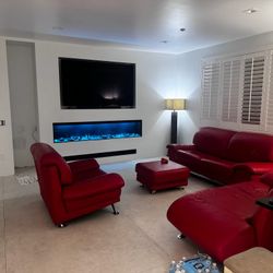 Italian Leather Sofa Set 