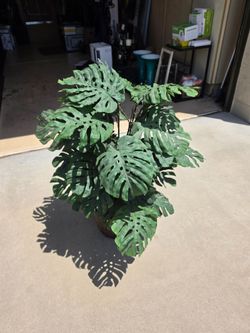 Potted Artificial Monstera Plant