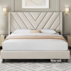 New Queen Beige bedframe