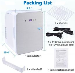 ScitoLAB 10L Incubator, 35 - 148℉ Bacteria Incubator, Thermostatic Cabinet Incubator for Lab General Purpose, Petri Dishes, Seed