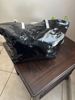 Large Jimmy Choo tote bag. Black patent.