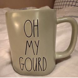 Rae Dunn Artisan Collection Sage Mug "Oh My Gourd" NWOT
