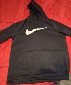 Mens Nike Pullover Hoodie Black Large Swoosh