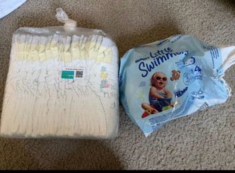 Pampers Size 5 diapers and Little Swimmers Size 4