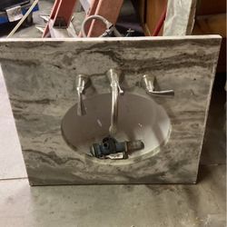 GRANITE VANITY TOP/ WITH BACKSPLASH AND FAUCET