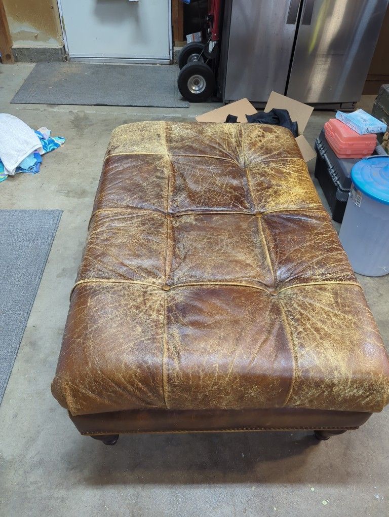 Leather Ottoman