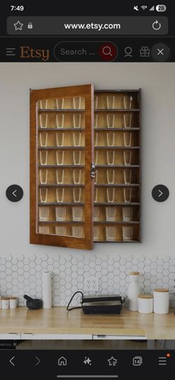 72 piece shot glass display, Oak.