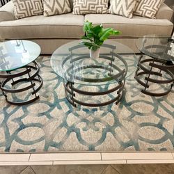 Coffee Table Set (1 Large Coffee Table + 2 End Tables