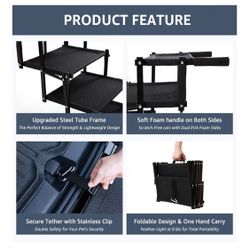 Foldable Pet Car Steps with Steel Frame
