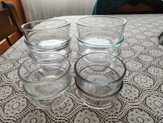Set of 10 glass bowls