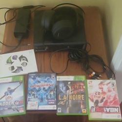 2 Xbox 360 Console Bundle – 5 Games, Red Controller, Headset & Cables – Kinect Compatible