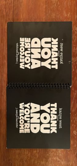KANYE WEST - 2008 Thank You And You’re Welcome - Book