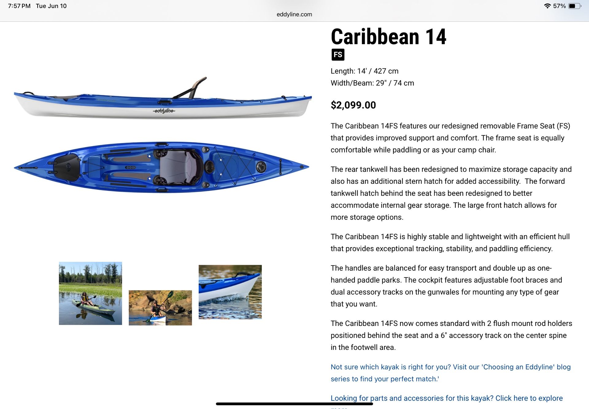 Eddyline Caribbean 14 Sit-on-top Kayak