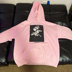 graphic pink, drawstring hoodie 