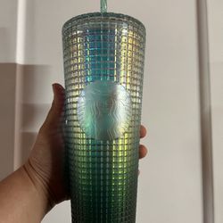 Starbucks Ombre Jade Green Gradient Grid Venti Cold Cup 🥤 💚 ✨
