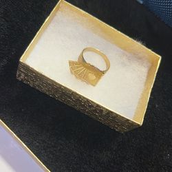 10k Gold Card Ring