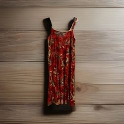 Torrid Lenny XS Tiered Tropical Dark Red Fuchsia Maxi Sleeveless Dress Size 2