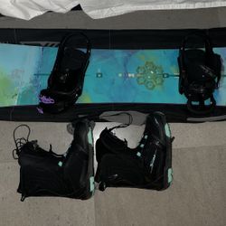 Burton Snowboard With Bindings And Boots
