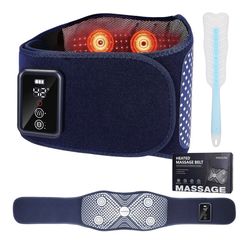 Brandnew Back Massager Belt Cordless, FSA-HSA Eligible Upgraded Red Light Heating Pad for Low Back, 3 Vibration Electric Massager, 5 Heat, Mother Gift