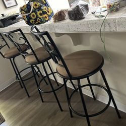 3 Piece Set Of Swivel Barstools