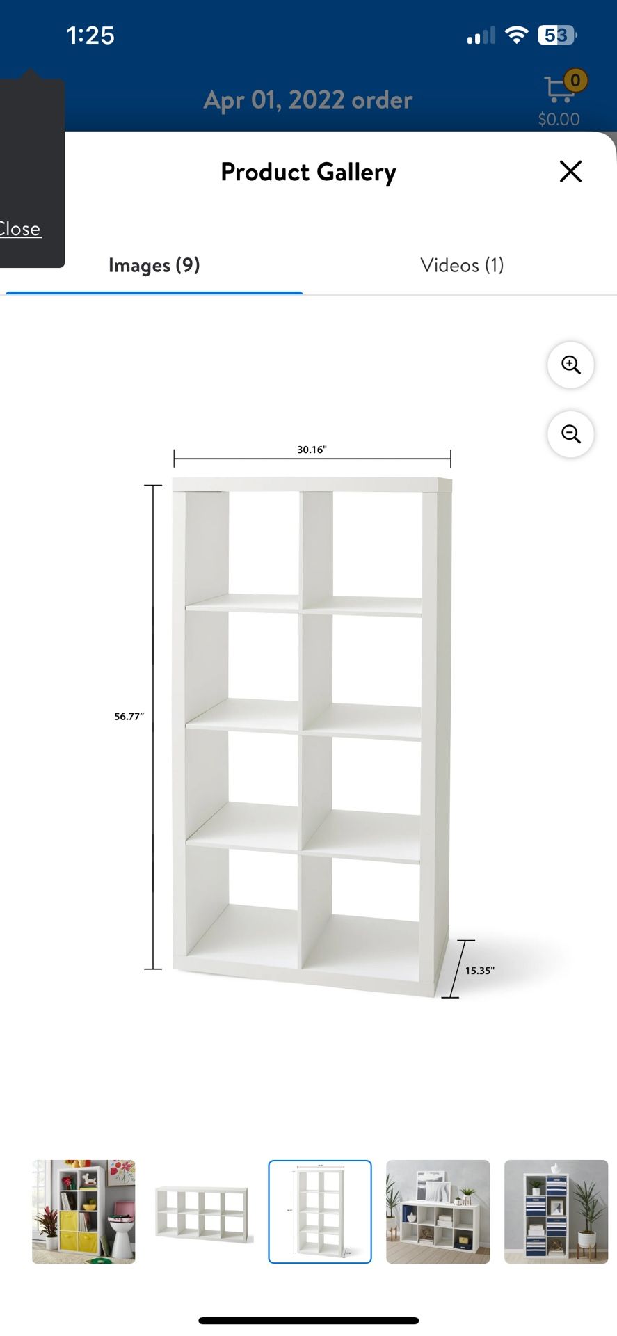 8 Cube Shelf White