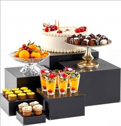 Black Metal Buffet Risers 6ct
