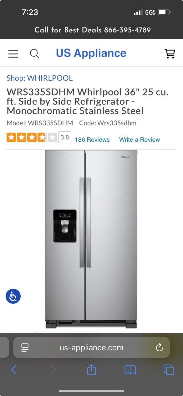 Whirlpool Stainless Steel Refrigerator